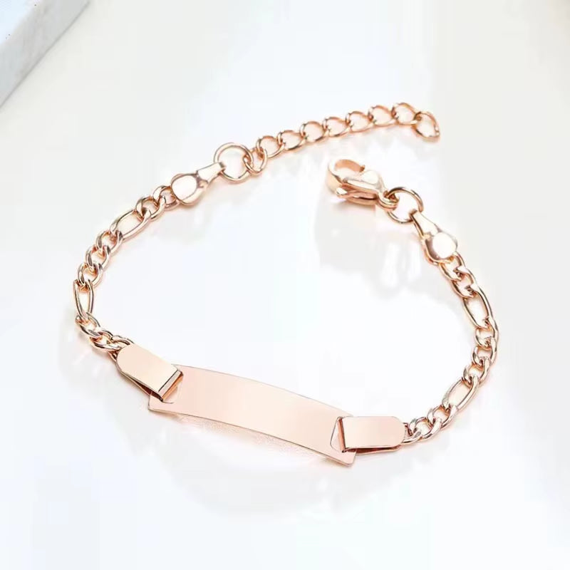 Personalize Baby Name Bracelet Infant Bangle Jewelry Customized Engravable ID Name Stainless Steel Chain Birthday Gift