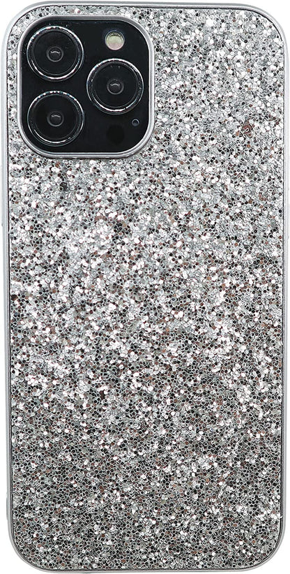 Compatible with Iphone Case,Crystal Diamond Glitter Bling Sparkly Soft Shockproof Cover for Women Girls Phone Case (Silver,Iphone 12 Pro)