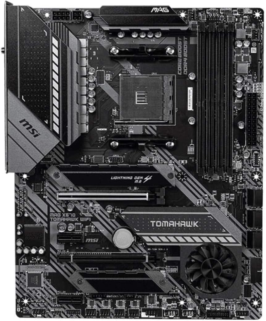 MAG X570 TOMAHAWK WIFI Motherboard (AMD AM4, DDR4, Pcie 4.0, SATA 6Gb/S, M.2, USB 3.2 Gen 2, AC Wi-Fi 6, HDMI, ATX)