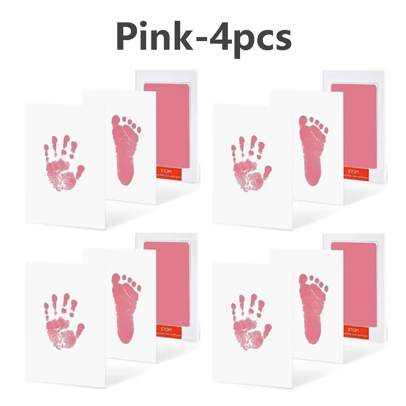 2/4Pc Baby Handprint Footprints Ink Pads Safe Non-Toxic No-Touch Skin Inkless Inkpad Kits Pet Cat Dog Paw Prints Souvenirs Gifts