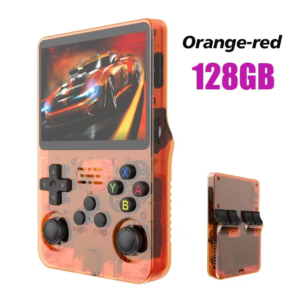 128G Open Source  Video Game Console Linux System 3.5 Inch IPS Screen Orange Portable Pocket Video Player 64GG Best Games