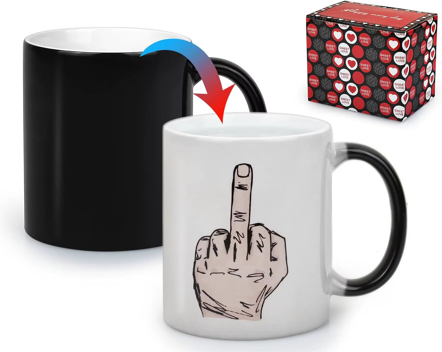 11Oz Color Changing Mugs 11Oz Color Changeable Sublimation Mug Black, Packed in White Box Sublimation 11Oz Color Change Mug