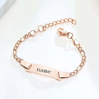 Personalize Baby Name Bracelet Infant Bangle Jewelry Customized Engravable ID Name Stainless Steel Chain Birthday Gift