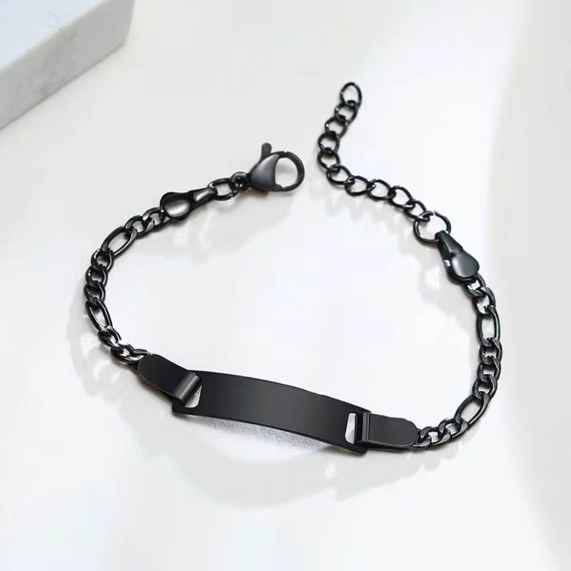 Personalize Baby Name Bracelet Infant Bangle Jewelry Customized Engravable ID Name Stainless Steel Chain Birthday Gift