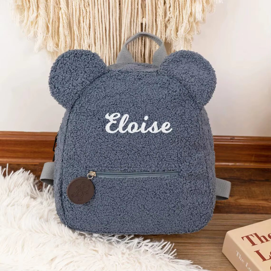 Personalized Kids Backpack Custom Travel Backpack Preschool Kids Bag Monogram Teddy Bear Toddler Backpacks