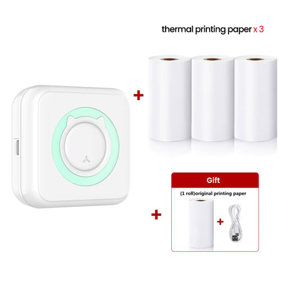 Mini Printer Thermal Printer Inkless Bluetooth Wireless Portable Pocket Self-Adhesive Label Printer for Sticker Lable Maker