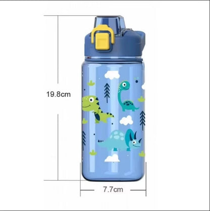 600Ml Cartoon Animal Water Bottle Portable Safety Lock Cute Straw Cup Kids Leak-Proof Drinking Jug for Outdoor Camping Travel