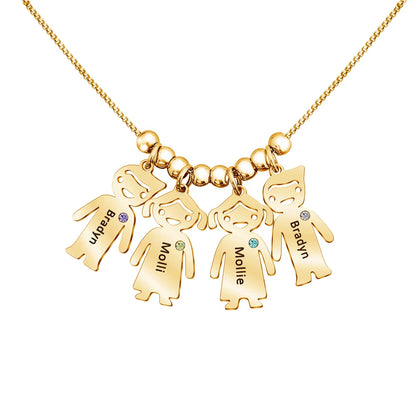 Polishedplus Personalize Necklace for Women Gift Customize Name Necklaces Cute Baby Charm with Birthstone Pendant Mother'S Day