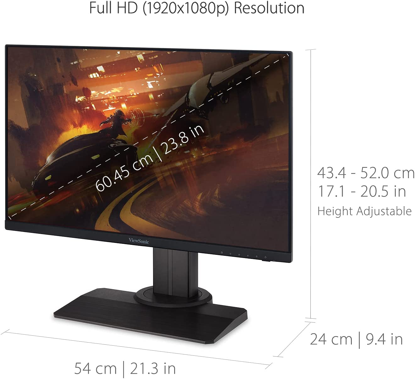 OMNI XG2431 24 Inch 1080P 1Ms 240Hz Gaming Monitor with AMD Freesync Premium, Advanced Ergonomics, Eye Care, HDMI and Displayport for Esports