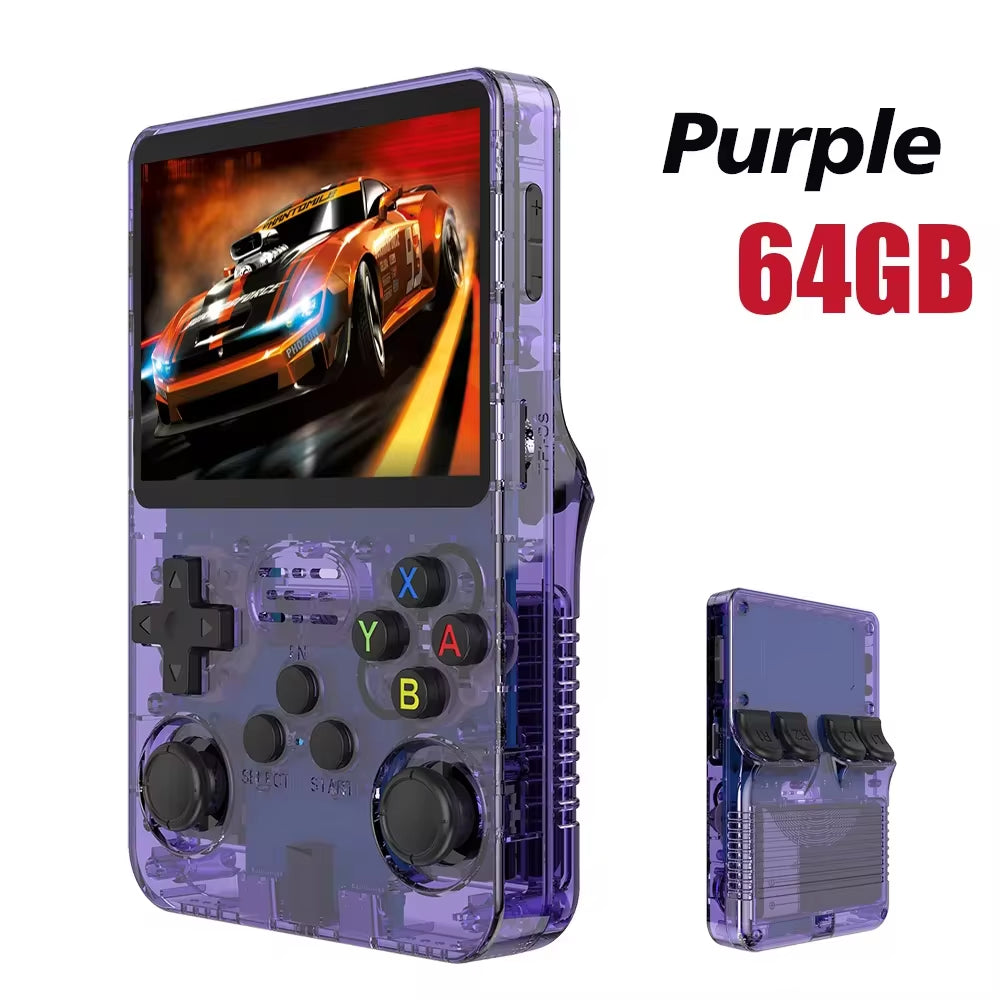 128G Open Source  Video Game Console Linux System 3.5 Inch IPS Screen Orange Portable Pocket Video Player 64GG Best Games