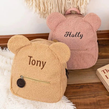 Personalized Kids Backpack Custom Travel Backpack Preschool Kids Bag Monogram Teddy Bear Toddler Backpacks