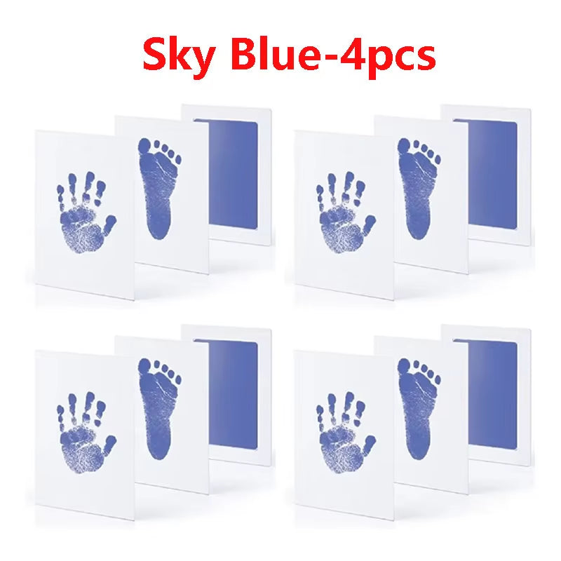 2/4Pc Baby Handprint Footprints Ink Pads Safe Non-Toxic No-Touch Skin Inkless Inkpad Kits Pet Cat Dog Paw Prints Souvenirs Gifts