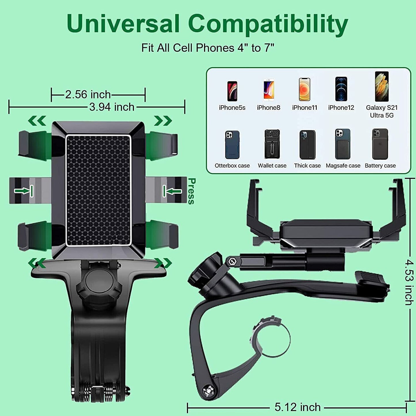 Universal Car Phone Holder Mount 360 Degree Rotation Dashboard Cell Phone Holder