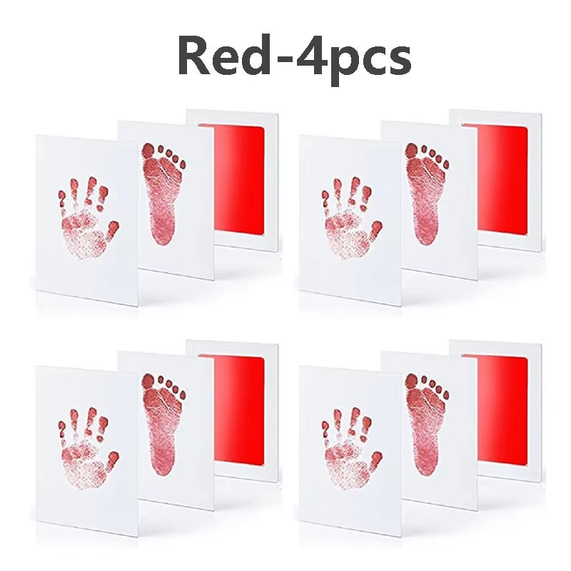 2/4Pc Baby Handprint Footprints Ink Pads Safe Non-Toxic No-Touch Skin Inkless Inkpad Kits Pet Cat Dog Paw Prints Souvenirs Gifts