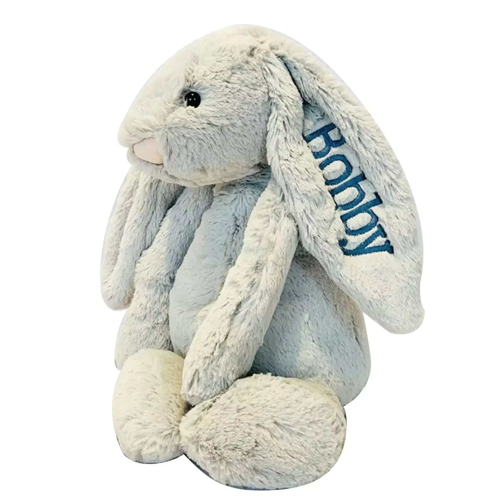 Personalied Baby Gifts Embroidered Plush Bunny Toys with Kids Name Handmade Custom Name Plush Toy Child First Easter Boys Girl