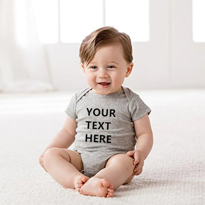 Custom Made YOUR TEXT HERE Baby Romper Newborn Baby Boy Girl 100% Cotton Short Sleeve Infant Baby Clothes