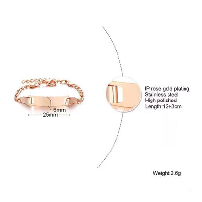 Personalize Baby Name Bracelet Infant Bangle Jewelry Customized Engravable ID Name Stainless Steel Chain Birthday Gift