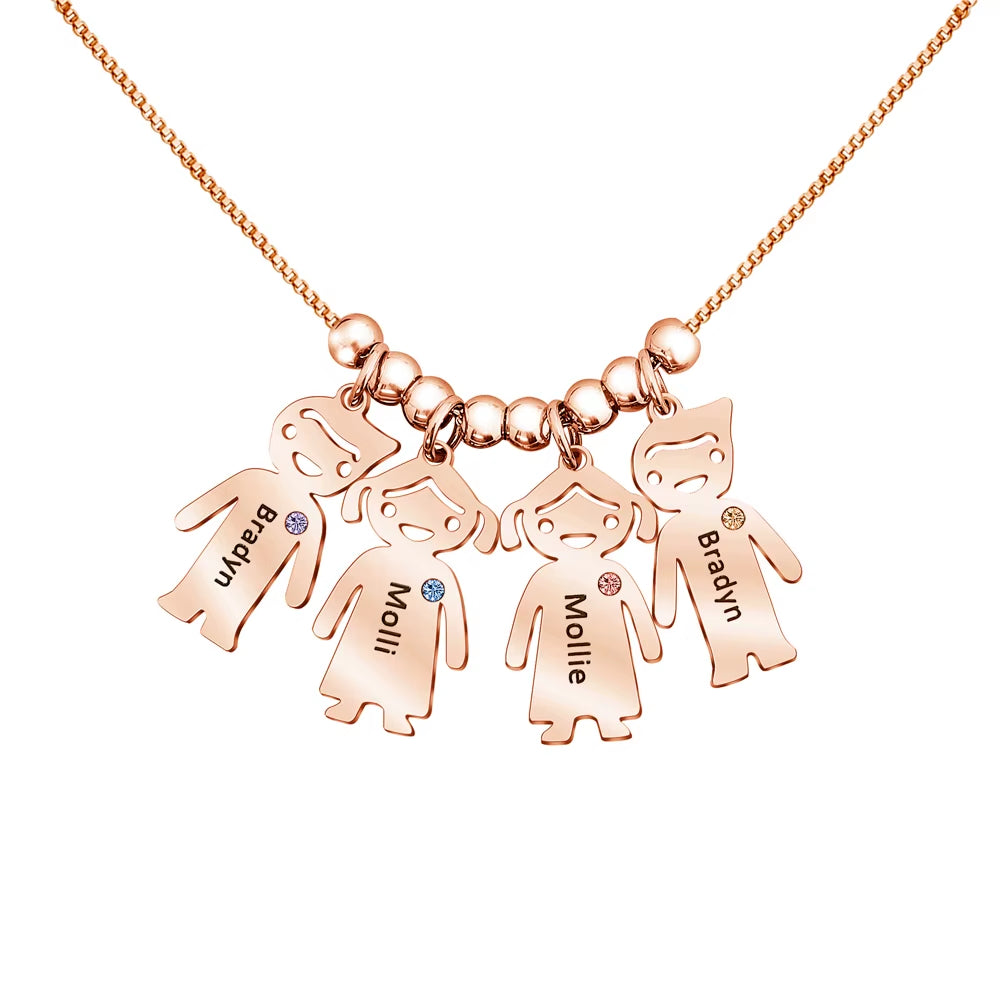 Polishedplus Personalize Necklace for Women Gift Customize Name Necklaces Cute Baby Charm with Birthstone Pendant Mother'S Day